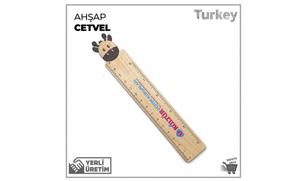 Ahşap Zürafa Cetvel 15 cm